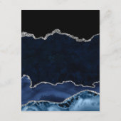 ブルー&シルバーグリッターアゲ結婚ート詳細 エンクロージャーカード (裏面)