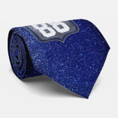 ブルー&シルバーグリッターサッカー選手チームスピリット ネクタイ (ロール)