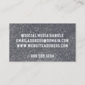 ブルー&シルバーグリッタースクールサッカーチームスポーツ 名刺 (裏面)