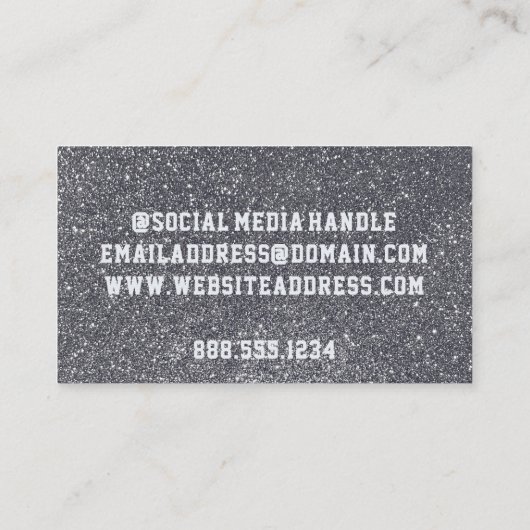 ブルー&シルバーグリッタースクールサッカーチームスポーツ 名刺 (裏面)