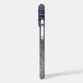 ブルー&シルバーグリッタースクールサッカーチームスポーツ Case-Mate iPhoneケース (裏面 / 左)