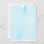 ブルー&シルバーグリッタースパークルドレスブライダルシャワー 招待状 (裏面)