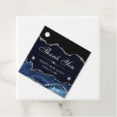 ブルー&シルバーグリッターマーブル結婚ズ フェイバータグ (インサイチュ)