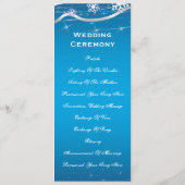 ブルー、シルバーグレーのスノーフレーク・ウェディングプログラムカード プログラム (裏面)