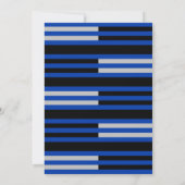 ブルー/シルバーストライプバーオンブラック(ユダヤ教の)バル・ミツバー 招待状 (裏面)