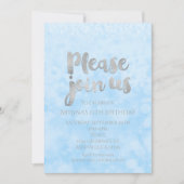 ブルー&シルバースパークルグラマーパーティの招待状 招待状 (正面)