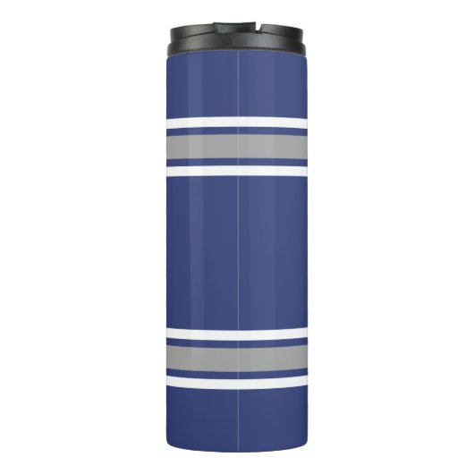 ブルー&シルバースポーツジャージー名前をカスタムする番号 タンブラー (裏面)