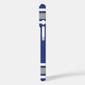 ブルー&シルバースポーツジャージー名前をカスタムする番号 Case-Mate iPhoneケース (裏面 / 左)