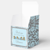 ブルー&シルバーダマスクテディベア |赤ちゃんシャワー フェイバーボックス (オープン)