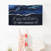 ブルー&シルバーフェイクグリッターアゲートスイート16 横断幕 (インサイチュ)