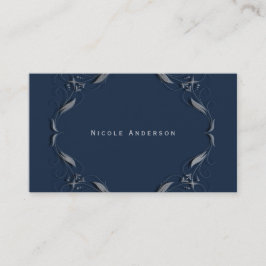 ブルー&シルバーフレームエレガントヴィンテージグレームシック 名刺