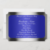 ブルー&シルバーフレーム卒業パーティー 招待状 (裏面)