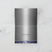 ブルー&シルバーフローラプリントサンキューカード サンキューカード (内部)