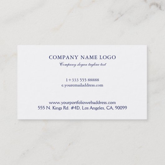 ブルー&シルバーペイズリーウェディングプランナー 名刺 (裏面)