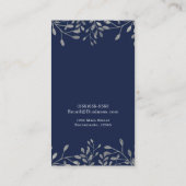ブルー&シルバーボタニカルシモダンッエレガントク 名刺 (裏面)
