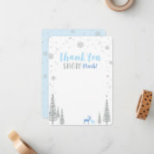 ブルー&シルバーボーイ冬ワンダーランド ノートカード (正面/裏面インサイチュ)