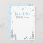 ブルー&シルバーボーイ冬ワンダーランド ノートカード (正面/裏面)