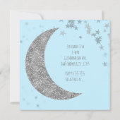 ブルー&シルバームーン&スターズベビーシャワー招待状 招待状 (裏面)