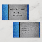 ブルー&シルバーラグジュアリーメタリック2 名刺 (正面/裏面)