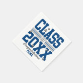 ブルー|シルバー卒業学年 スタンダードカクテルナプキン (角)