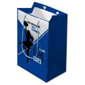 ブルー&シルバー応援ジム ミディアムペーパーバッグ (正面アングル)