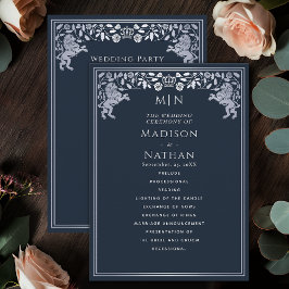 ブルー&シルバー王室のライオン中世結婚剣 プログラム