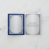 ブルー，シルバー結婚フローラの写真サンキューカード サンキューカード (内部)