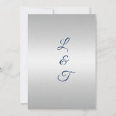 ブルー&シルバー結婚式招待状 招待状 (裏面)