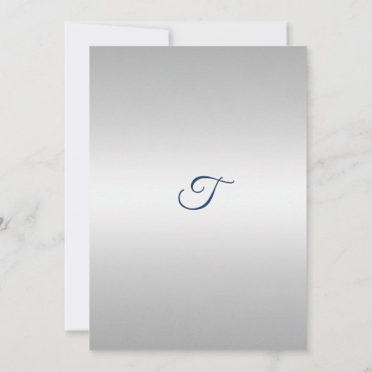 ブルー&シルバー誕生日招待状 招待状 (裏面)