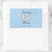 ブルー&シルバー25周年 長方形シール (バッグ)