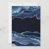 ブルー＆シルバー グリッター アゲート スイート 16 招待状 (裏面)