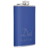 ブルー&シルバー「パパ」ビニール包まれたフラスコ フラスク (右)