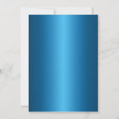 ブルー、シルバー、ホワイトの65歳誕生日招待状 招待状 (裏面)