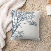 ブルー シングル ツリー ボーホ クッション (ブランケット)