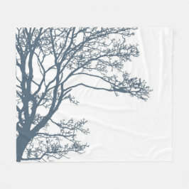 ブルー シングル ツリー ボーホ フリースブランケット