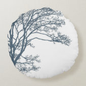 ブルー シングル ツリー ボーホ ラウンドクッション (裏面)