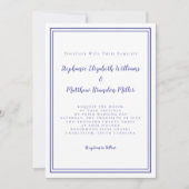 ブルー シンプル ミニマリスト モダン ウェディング 招待状 (正面)