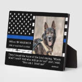 ブルー・シン・ライン警官 K9 警察犬追悼記念 フォトプラーク (側面)