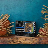 ブルー・シン・ライン警官 K9 警察犬 フォトプラーク (側面)