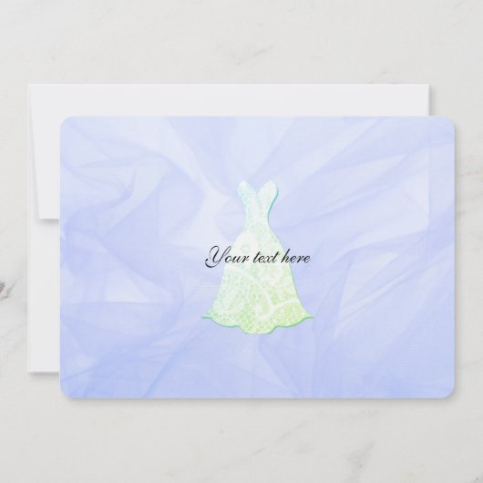 ブルー & シーグリーンとレースの招待状 招待状 (裏面)