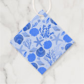 ブルー シーシェルズ ビーチ カラフル キュート オーダーメイド フェイバータグ (正面)