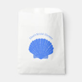 ブルー シーシェル カスタム ビーチ ブライダル シャワー フェイバーバッグ (正面)