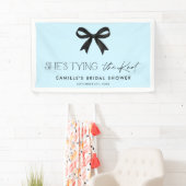 ブルー シーズ タイング ザ ノット ボウ ブライダル シャワー 横断幕 (インサイチュ)