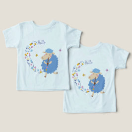 ブルー・シープにハロー 子供Tシャツ