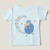 ブルー・シープにハロー 子供Tシャツ (デザイン裏面)