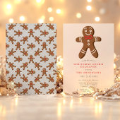 ブルー ジンジャーブレッドマン クッキー交換 クリスマス 招待状