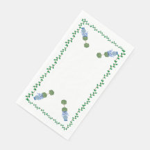 ブルー・ジンジャー・ジャーのある庭園の上部、ツル性の植物