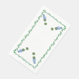 ブルー・ジンジャー・ジャーのある庭園の上部、ツル性の植物