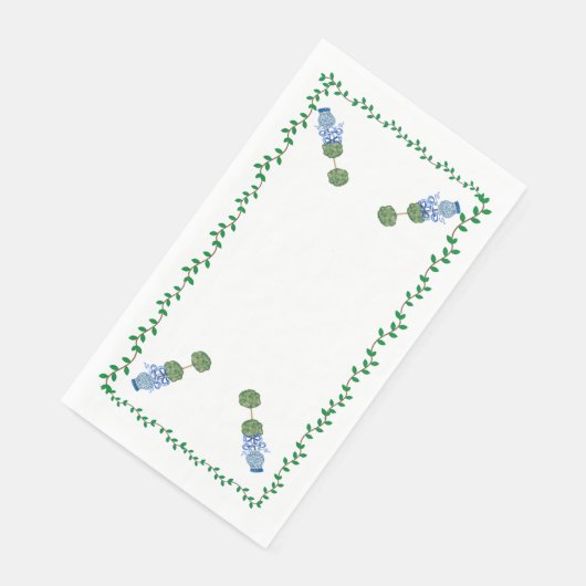 ブルー・ジンジャー・ジャーのある庭園の上部、ツル性の植物 (コーナー)