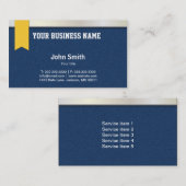 ブルー・ジーンズおよび銀製ベルトの名刺 名刺 (正面/裏面)